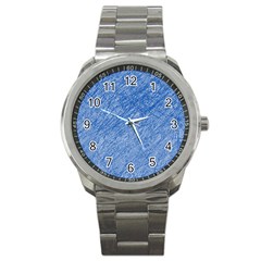 Blue Pattern Sport Metal Watch