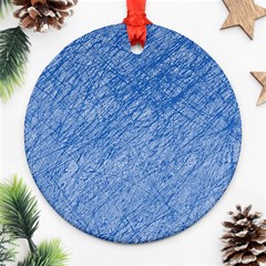 Blue Pattern Round Ornament (two Sides) 