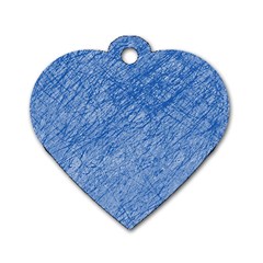 Blue Pattern Dog Tag Heart (two Sides) by Valentinaart