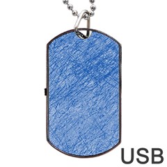 Blue Pattern Dog Tag Usb Flash (one Side)