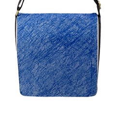 Blue Pattern Flap Messenger Bag (l) 