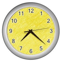 Yellow Pattern Wall Clocks (silver) 