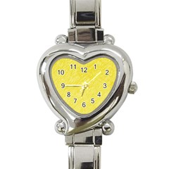 Yellow Pattern Heart Italian Charm Watch