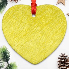 Yellow Pattern Heart Ornament (2 Sides)