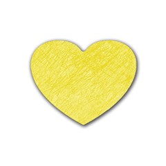 Yellow Pattern Heart Coaster (4 Pack) 