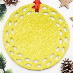 Yellow Pattern Round Filigree Ornament (2side)