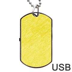 Yellow Pattern Dog Tag Usb Flash (one Side) by Valentinaart