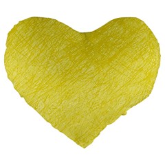 Yellow Pattern Large 19  Premium Flano Heart Shape Cushions by Valentinaart