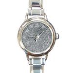 Gray pattern Round Italian Charm Watch Front