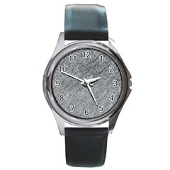 Gray Pattern Round Metal Watch