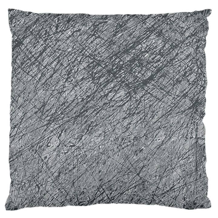 Gray pattern Large Flano Cushion Case (Two Sides)