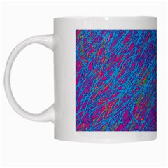 Blue Pattern White Mugs