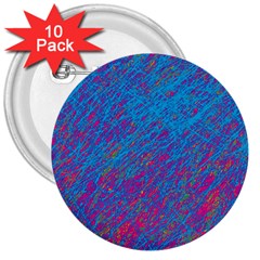 Blue Pattern 3  Buttons (10 Pack) 