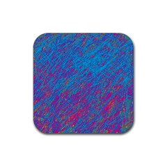 Blue Pattern Rubber Coaster (square)  by Valentinaart