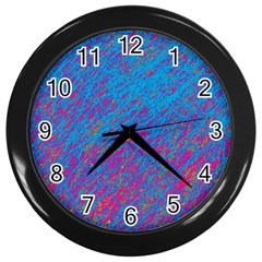 Blue Pattern Wall Clocks (black)