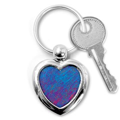 Blue Pattern Key Chains (heart)  by Valentinaart