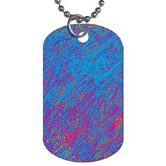 Blue Pattern Dog Tag (one Side) by Valentinaart