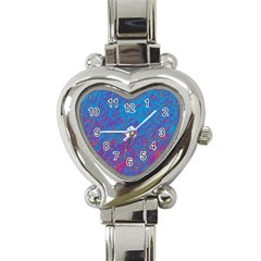 Blue Pattern Heart Italian Charm Watch by Valentinaart