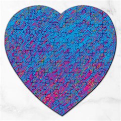 Blue Pattern Jigsaw Puzzle (heart)