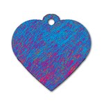 Blue pattern Dog Tag Heart (Two Sides) Front