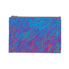 Blue Pattern Cosmetic Bag (large) 