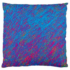 Blue Pattern Large Cushion Case (one Side) by Valentinaart