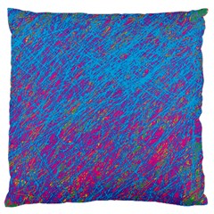 Blue Pattern Large Flano Cushion Case (one Side) by Valentinaart