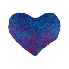 Blue Pattern Standard 16  Premium Flano Heart Shape Cushions