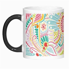 Hippie Flowers Pattern, Pink Blue Green, Zz0101 Morph Mug by Zandiepants