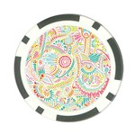 Hippie Flowers Pattern, pink blue green, zz0101 Poker Chip Card Guard (10 pack) Front