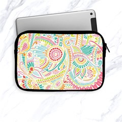 Hippie Flowers Pattern, Pink Blue Green, Zz0101 Apple Ipad Mini Zipper Case by Zandiepants