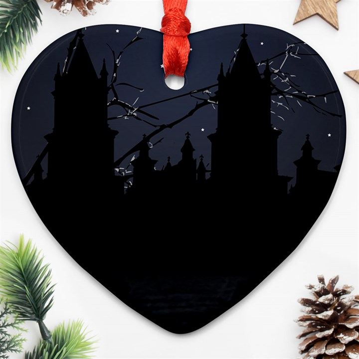 Dark Scene Illustration Ornament (Heart) 