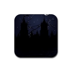 Dark Scene Illustration Rubber Coaster (Square) 