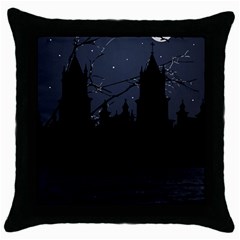 Dark Scene Illustration Throw Pillow Case (black) by dflcprints