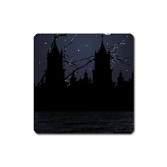 Dark Scene Illustration Square Magnet