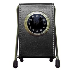 Dark Scene Illustration Pen Holder Desk Clocks