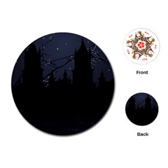 Dark Scene Illustration Playing Cards (Round) 