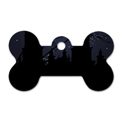 Dark Scene Illustration Dog Tag Bone (Two Sides)