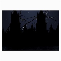 Dark Scene Illustration Large Glasses Cloth