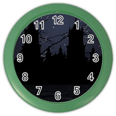 Dark Scene Illustration Color Wall Clocks