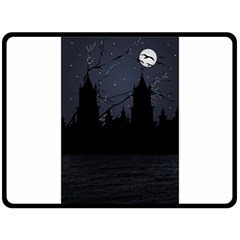 Dark Scene Illustration Fleece Blanket (Large) 