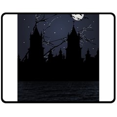 Dark Scene Illustration Fleece Blanket (Medium) 