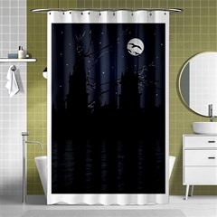 Dark Scene Illustration Shower Curtain 48  x 72  (Small) 