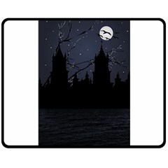 Dark Scene Illustration Double Sided Fleece Blanket (medium)  by dflcprints