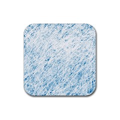 Blue Pattern Rubber Coaster (square)  by Valentinaart