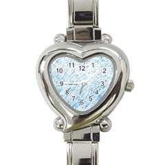 Blue Pattern Heart Italian Charm Watch