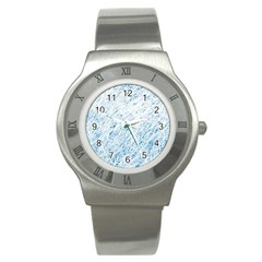 Blue Pattern Stainless Steel Watch