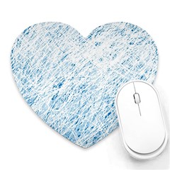 Blue Pattern Heart Mousepads