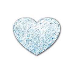 Blue Pattern Rubber Coaster (heart)  by Valentinaart