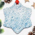 Blue pattern Snowflake Ornament (2-Side) Front